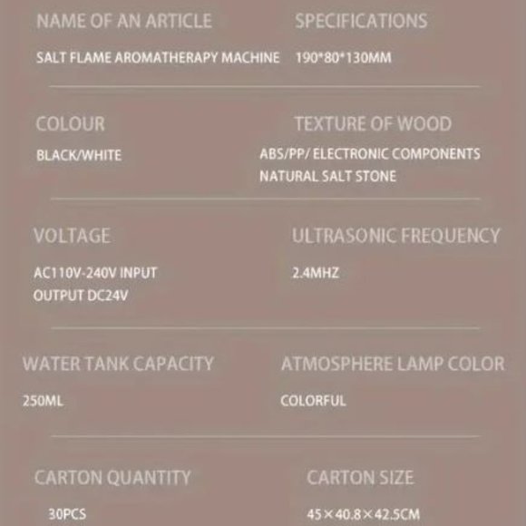 Natural Salt Stone Aromatherapy Fragrance Oil Diffuser and Humidifier - Picture 7 of 7